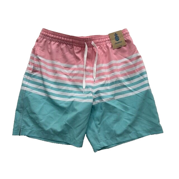 Chubbies The On The Horizons 7" Classic Swim Trunks Stripe Drawstring Pink Large - Picture 1 of 6